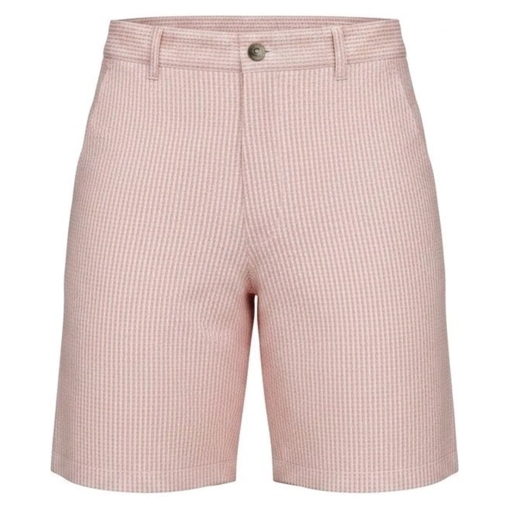 Columbia PFG Shorts Men 40 Salmon Gingham Omni-Shade Fishing Hiking